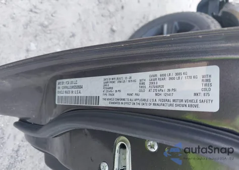 2021 Ram 1500 Classic Warlock 4X2 5'7 Box из США, поврежденный, VIN 1C6RR6LG5MS508684